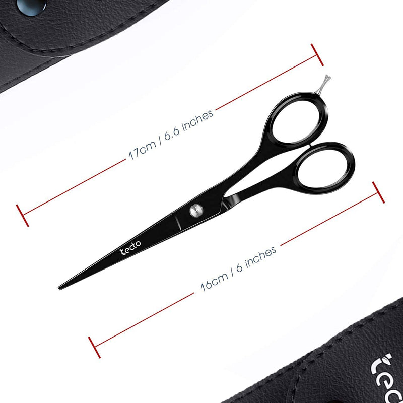 [Australia] - Tecto 6" Professional Hairdressing Scissors, Barber Hair Scissors Super Sharp Blades, Hair Cutting Scissors Black Colour, Salon Shears Hair Scissors for Women for Women, Men, Children and Adults 