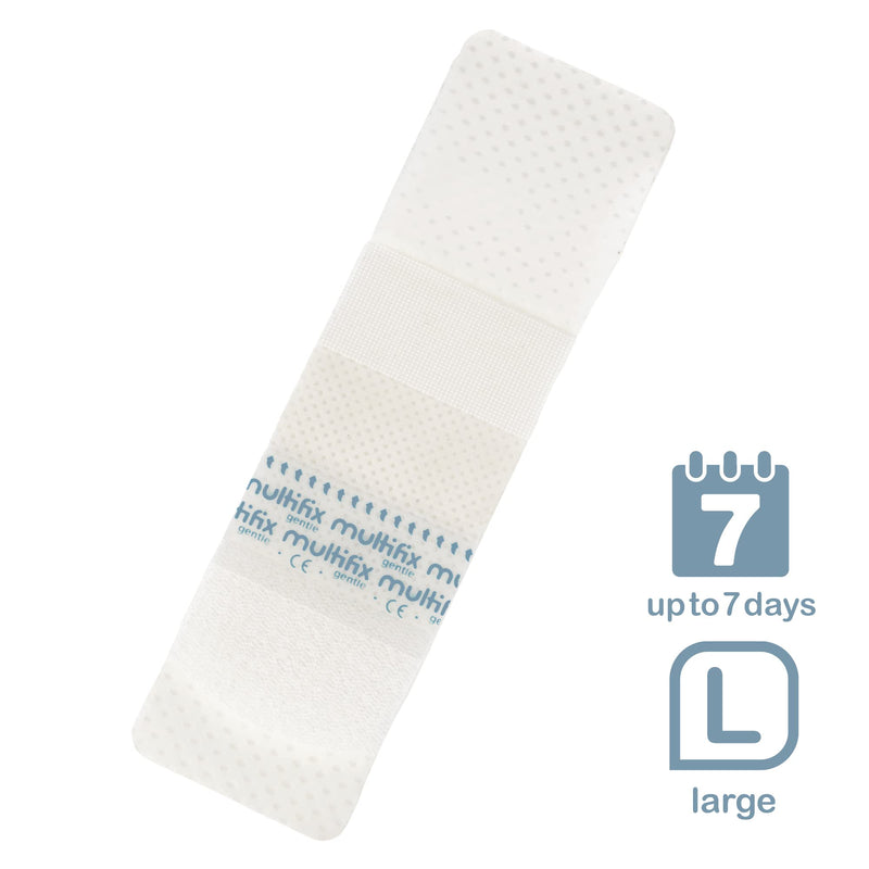 [Australia] - Multi Fix Gentle – Catheter/Medical Adhesive Tubing Securement, Re-Adhesive with Silicone Technology, Friendly on The Skin Catheter Adhesive for use with Urinary Incontinence Products (Large) L (Pack of 10) 