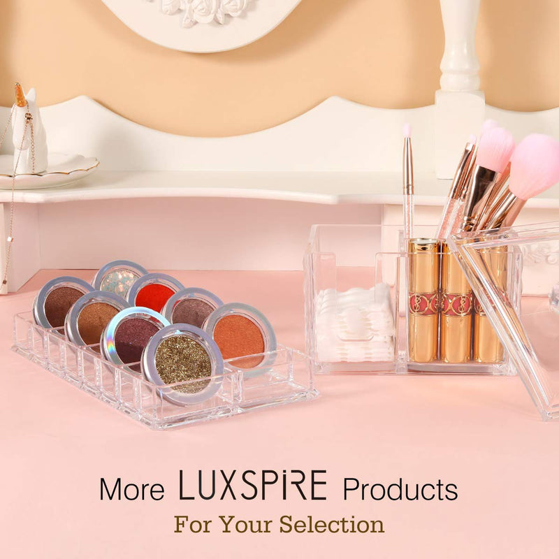 [Australia] - Luxspire Acrylic Eyeshadow Organizer, 16 Space Cosmetic Makeup Organizer for Pots, Eyeshadows, Mini Highlighter Blushes Display Storage Case Beauty Care Holder Container for Drawer Vanity Desk - Clear 