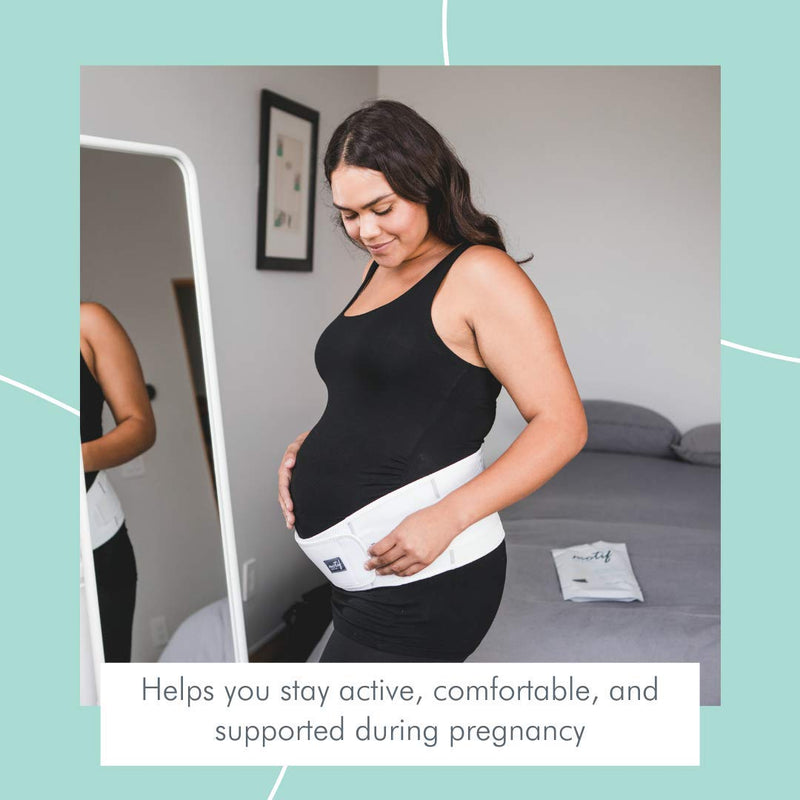 [Australia] - Motif Medical, Pregnancy Support Band, Relieves Pressure on the Abdomen, Lower Back, Hips, and Pelvis, White - Small 