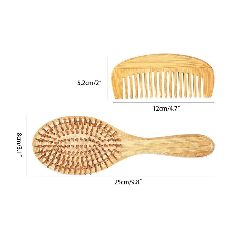 [Australia] - Comb Set, Anti-Static Air Cushion Bamboo Hair Comb Hair Scalp Massager For Women And Men Reduce Frizz And Massage Scalp (Set) 