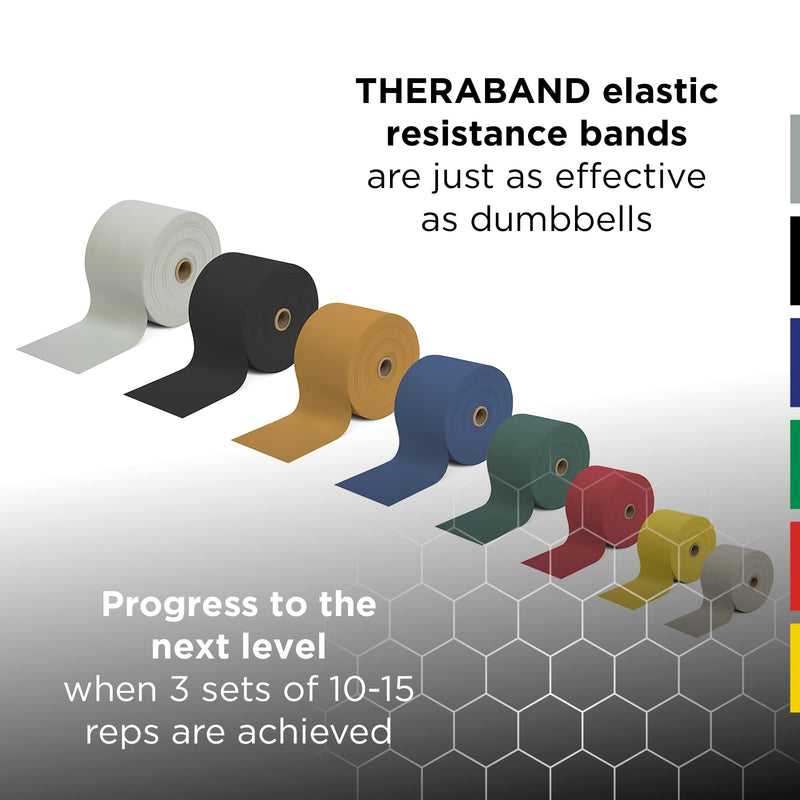 [Australia] - THERABAND Resistance Bands, 6 Yard Roll Professional Latex Elastic Band For Upper Body, Lower Body, & Core Exercise, Physical Therapy, Pilates, Home Workouts, & Rehab, Tan, Extra Thin Beginner Level 1 