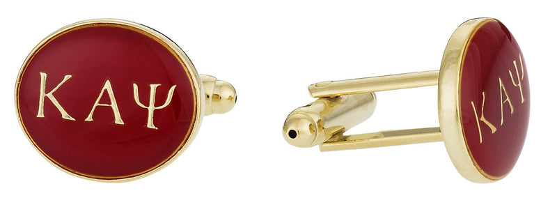 [Australia] - Cuff-Daddy Kappa Alpha Psi Red Gold-Tone Fraternity Cufflinks with Presentation Box 