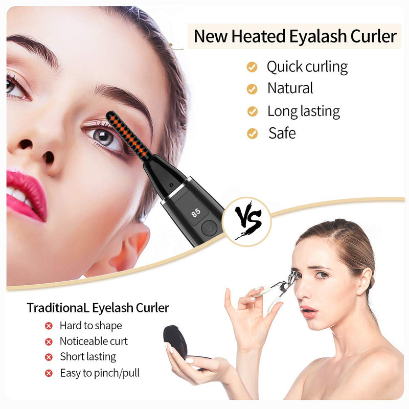 [Australia] - Heated Eyelash Curler, USB Rechargeable Electric Eyelash Curler for Quick Natural Curling,Long Lasting Eyelashes Curl Tool Valentine's Gifts for Girls 