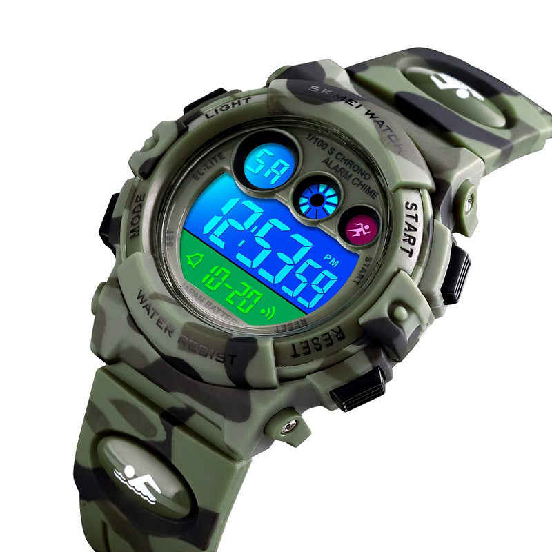 [Australia] - CakCity Kids Watches Digital Sport Watches for Boys Girls Outdoor Waterproof Watches with Alarm Stopwatch Military Child Wrist Watch Ages 5-10 Camo 