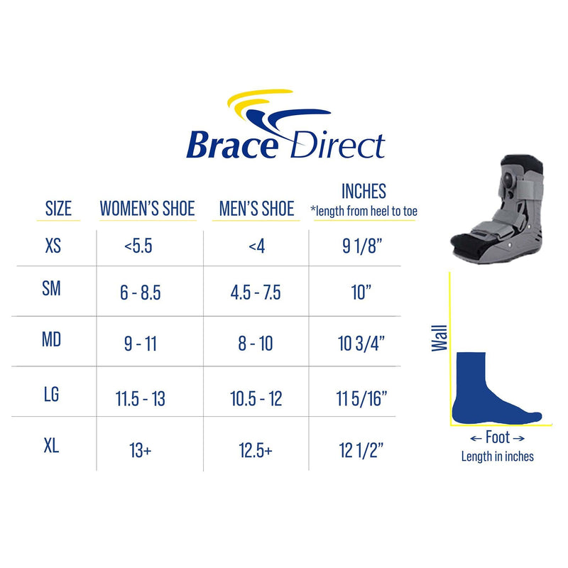 [Australia] - Short Full Shell Walking Boot for Post Surgery, Ankle Strains, Ankle Sprains, Fractures, Soft Tissue Injury, Foot & Ankle Air Cast Orthopedic Walker by Brace Direct XS 