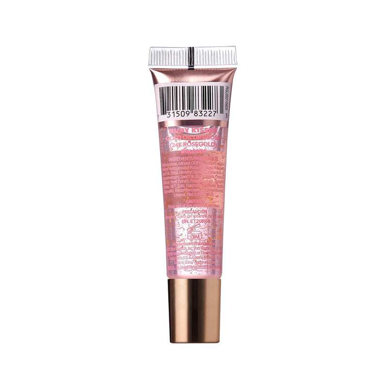 [Australia] - Ruby Kisses 24K Gold Oil Lip Gloss (1 Count, Rose Gold) 0.33 Fl Oz (Pack of 1) 