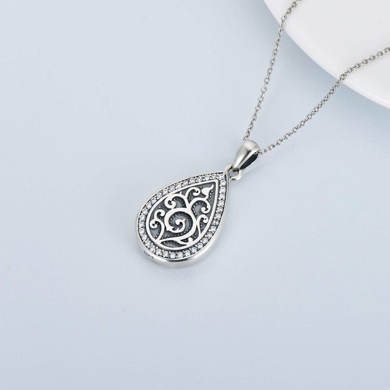 [Australia] - HUKKUN Sterling Silver Urn Necklace for Ashes Infinity/Cross/Circle of Life Cremation Jewelry for Ashes Keepsake Memorial Jewelry for Women Men Tree of life 