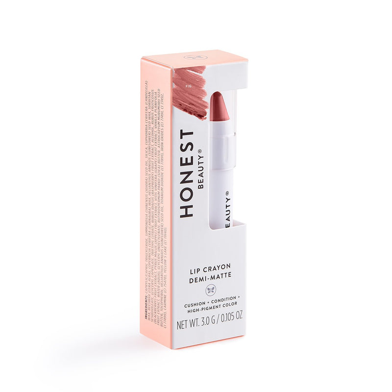 [Australia] - Honest Beauty Lip Crayon-Demi-Matte, Fig | Lightweight, High-Impact Color with Jojoba Oil & Shea Butter | Paraben Free, Silicone Free, Dermatologist Tested, Cruelty Free | 0.105 oz. 0.105 Ounce 