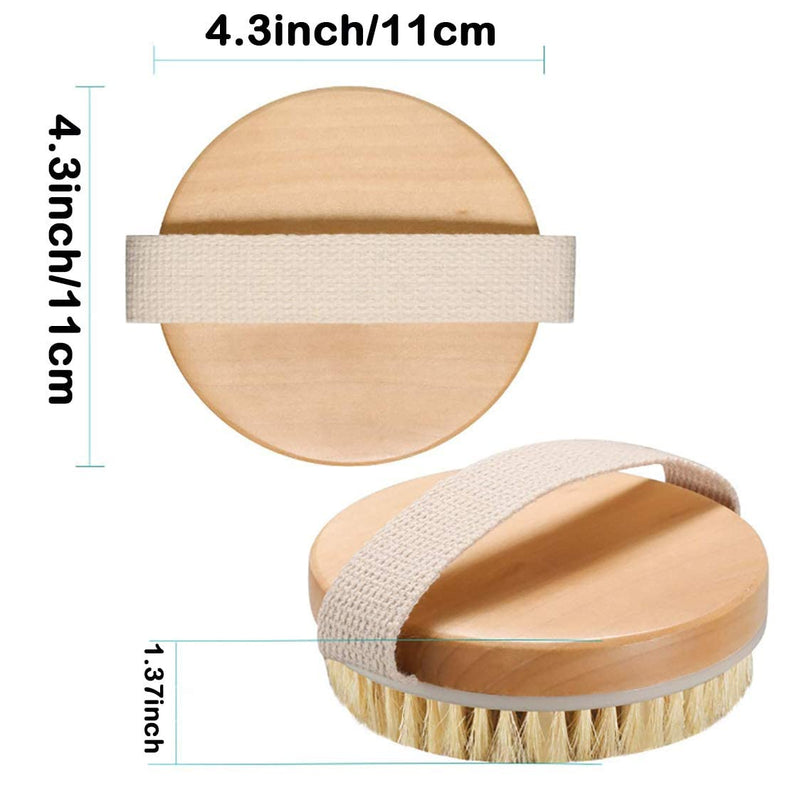 [Australia] - Dry Body Brush, Natural Bristle Bath Brush, ,Body Brush Lymphatic Drainage, Exfoliate, Stimulate Blood Circulation, Remove Dead Skin Toxins and Cellulite 