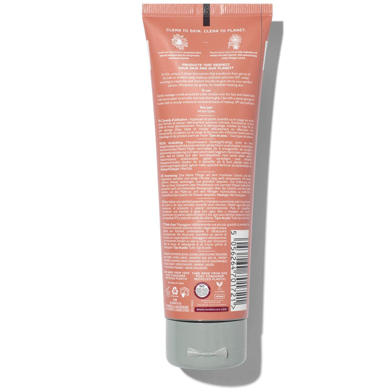 [Australia] - REN Clean Skincare - Perfect Canvas Clean Jelly Oil Cleanser - Tri-Phase Facial Cleanser Transforms from Cleansing Jelly to Facial Oil to Cleansing Milk - Natural Vegan Face Cleanser, 100 ml 