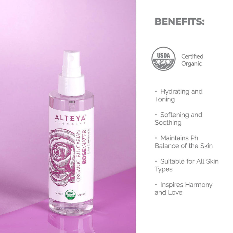 [Australia] - Alteya Organic Rose Water Spray 100ml - 100% USDA Certified Organic Authentic Pure Natural Rosa Damascena Flower Water Steam-Distilled and Sold Directly by the Rose Grower Alteya Organics 