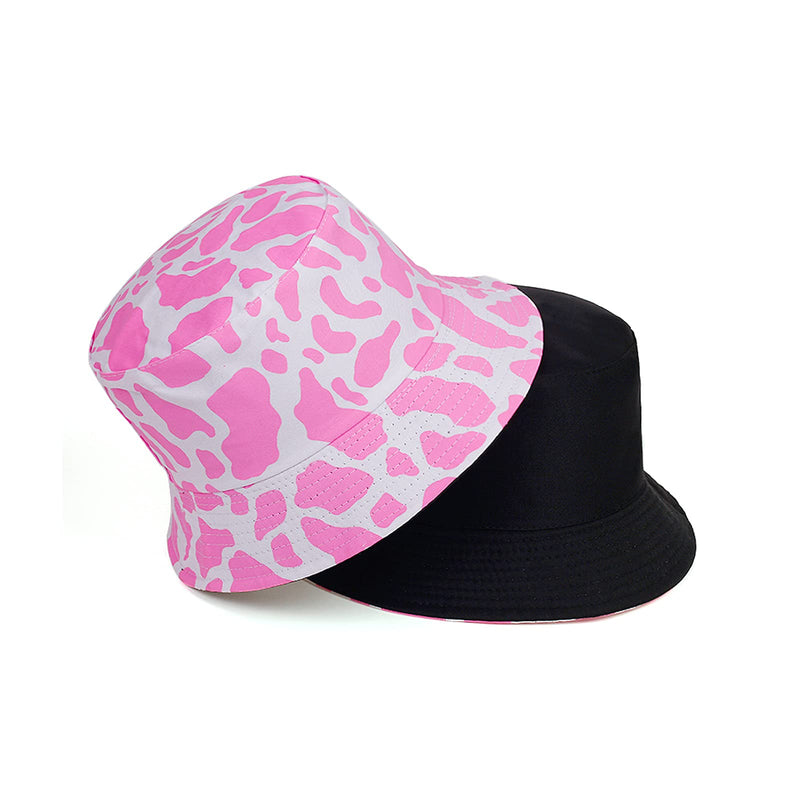 [Australia] - AWOCAN Cute Print Bucket Hat Summer Double-Side-Wear Reversible Fisherman Beach Sun Hats for Women Men PINK 