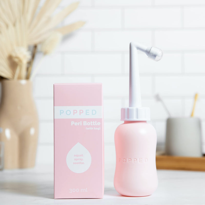 [Australia] - Popped Peri Bottle for Postpartum Care | Portable Travel Bidet for Cleansing After Birth (Pink, 10 fl oz) 