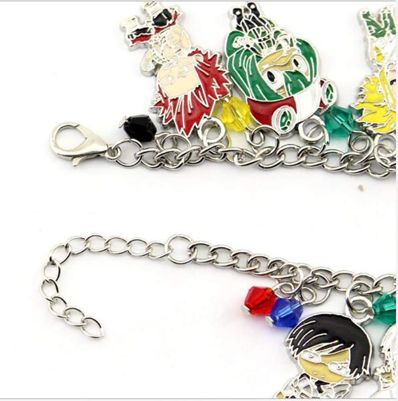 [Australia] - My Hero Academia Bracelet Necklace Set - 1 MHA Manga Charm Bracelet, 1 Midoriya Izuku Necklace Cosplay Jewelry Series for Anime MHA Fans 