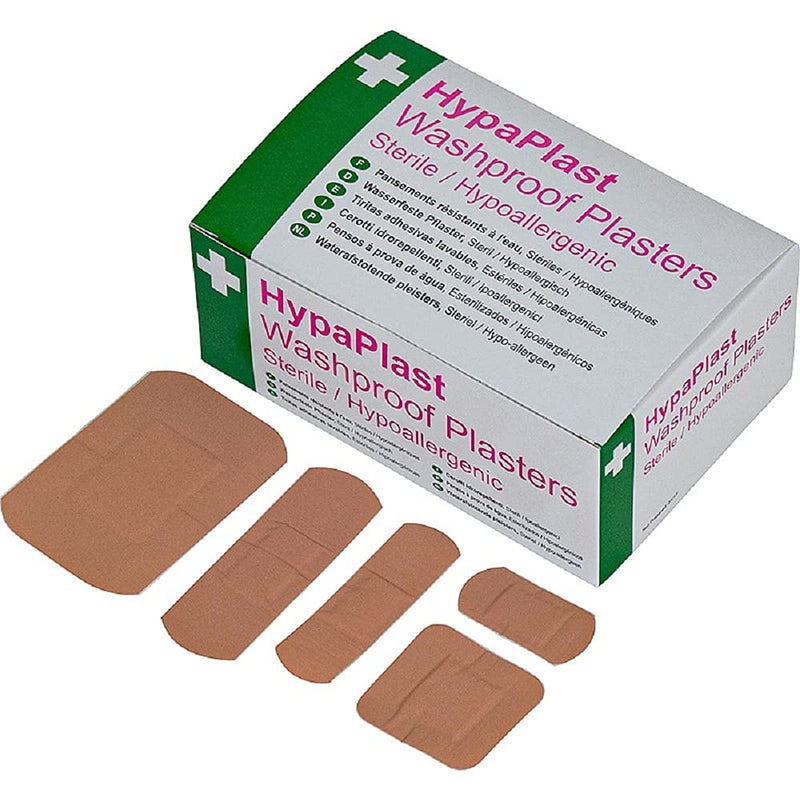 [Australia] - HypaPlast Large Pink Washproof Plasters, 7.2x5cm (Pack of 100) Sterile Hypoallergenic Large Rectangle (Pack of 100) 