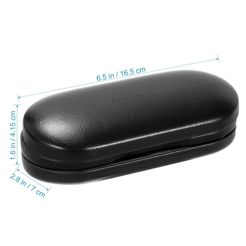 [Australia] - ROSENICE Eyeglasses and Contact Lens Case - 2 in 1 Double Sided Portable Glasses Case - Leakproof, Tweezers and Applicator Included - for Home, Travel (Black) 