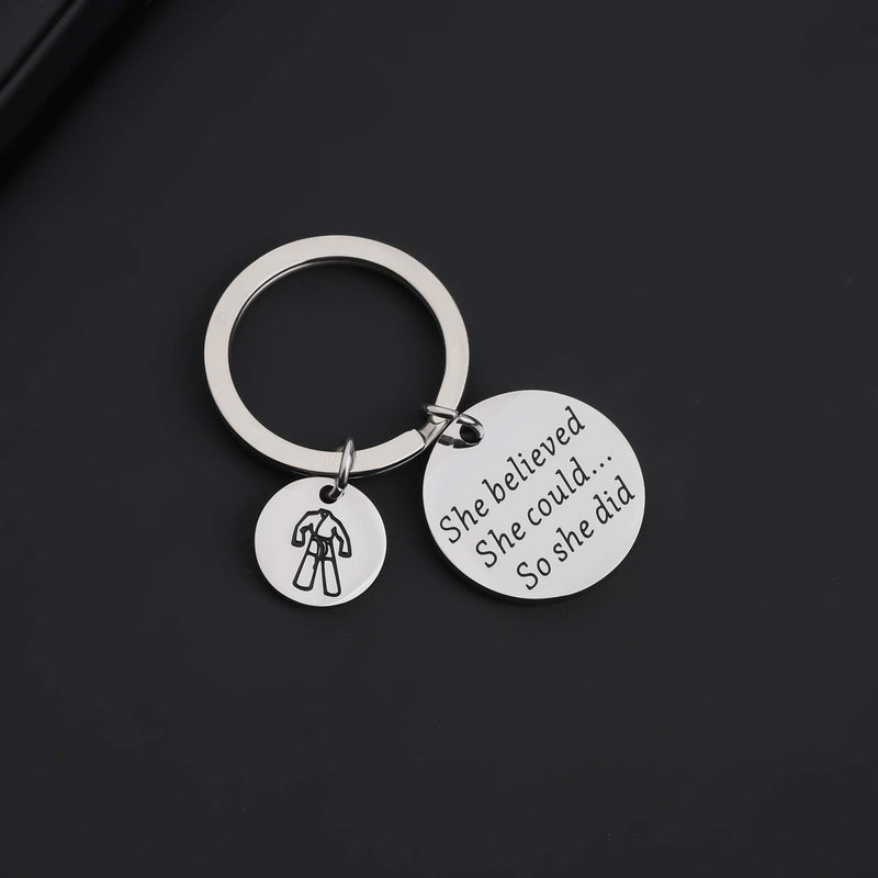 [Australia] - ENSIANTH Martial Arts Keychain She Believed She Could So She Did Keychain Martial Arts Teacher Inspire Gift Martial Arts Karate Gift Martial Arts Key 