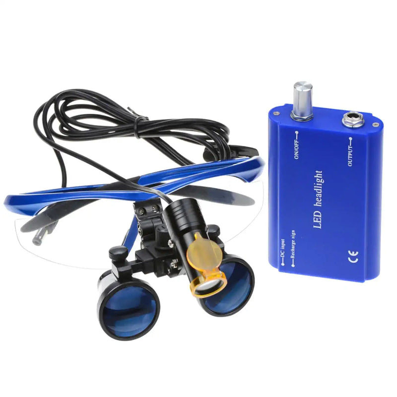 [Australia] - Ocean Aquarius Blue 2.5X420MM Loupes Magnifier +5 Headlight Plug in Clip Head Light with Filter Aluminum Box 008. 