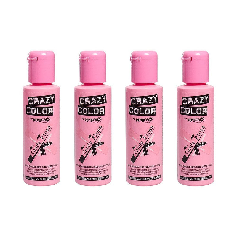 [Australia] - Crazy Color Semi-Permanent Hair Dye 4 Pack (Candy Floss Pink) 