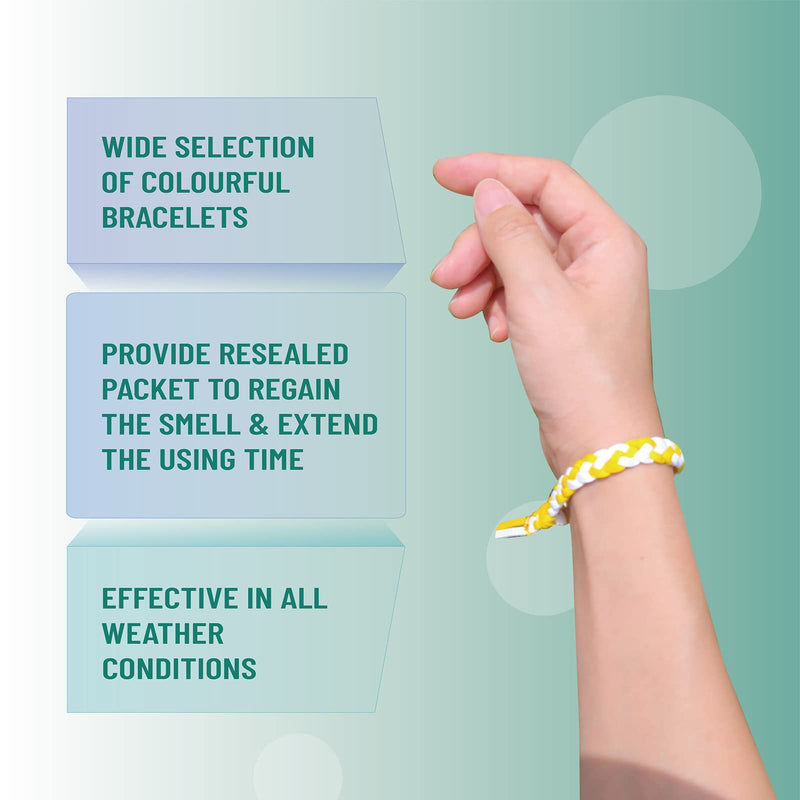 [Australia] - Mosquito Repellent Bracelet 15 Pack, PandyCare Mosquito Bands for Adults, Kids & Babies - Premium Quality, DEET-Free Natural Wristbands, Protection Insects up to 300 Hours 