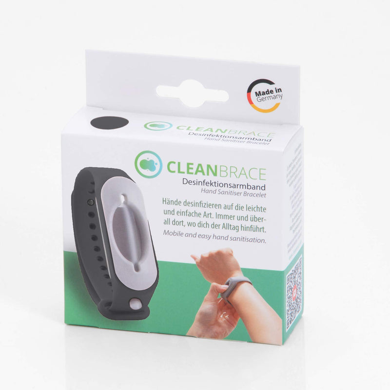 [Australia] - Cleanbrace Disinfectant Bracelet 5 Pieces (Black) | Hand Disinfectant for Travelling | Includes Refiller 