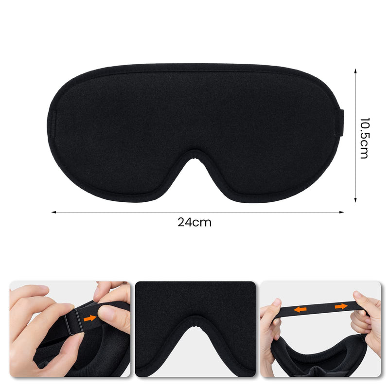 [Australia] - Sleep Eye Mask, 3D Contoured Sleep Mask Light Blocking Sleep Mask for Women and Men, Soft and Comfortable Night Eye Blinder, Suitable for Travel, Lunch Breaks, Sleeping, Meditation Black 