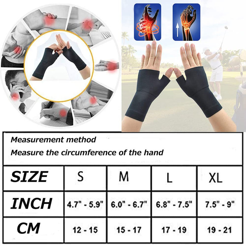 [Australia] - 1 Pair Arthritis Compression Gloves Compression Gloves,Typing and Daily Work, Pain Relief and Healing for Arthritis Black Small 