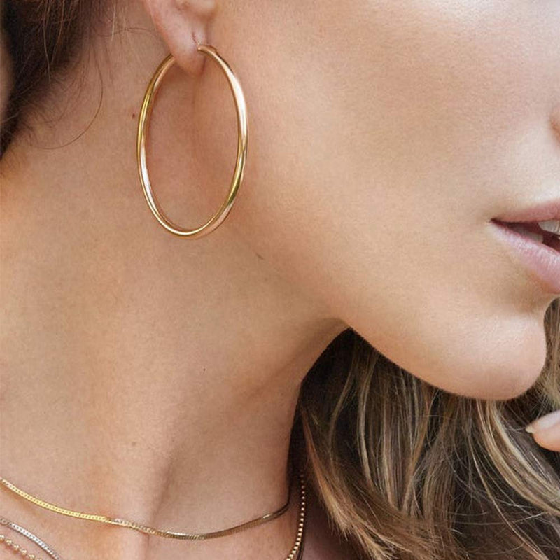 [Australia] - Gold Hoop Earrings for Women, 14K Gold Plated 925 Sterling Silver Post Hypoallergenic Hoops Earrings Lightweight Small Cute Gold Hoops Earrings for Women 13-60mm 13.0 Millimeters 