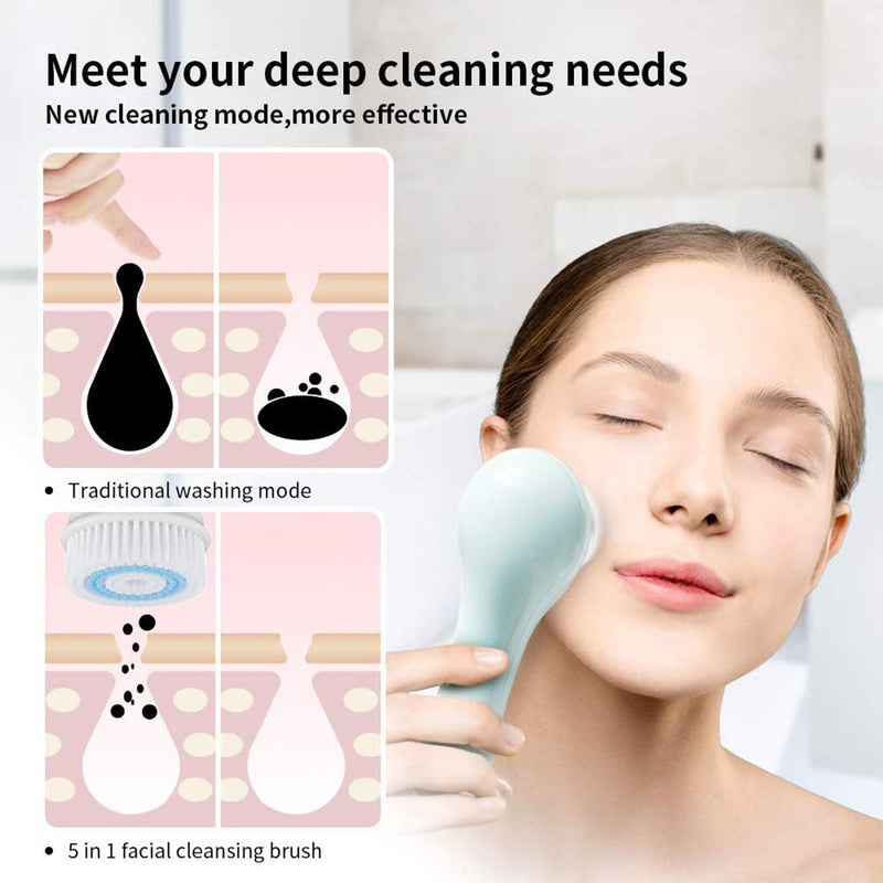 [Australia] - Compatible Replacement Facial Cleansing Brush, Skin Brightening Face Brush, Deep Pore Facial Brush Heads, Face Brush Head Replacement as Facial Cleaning Tool for Clogged and Enlarged Pores(4-Pack) 