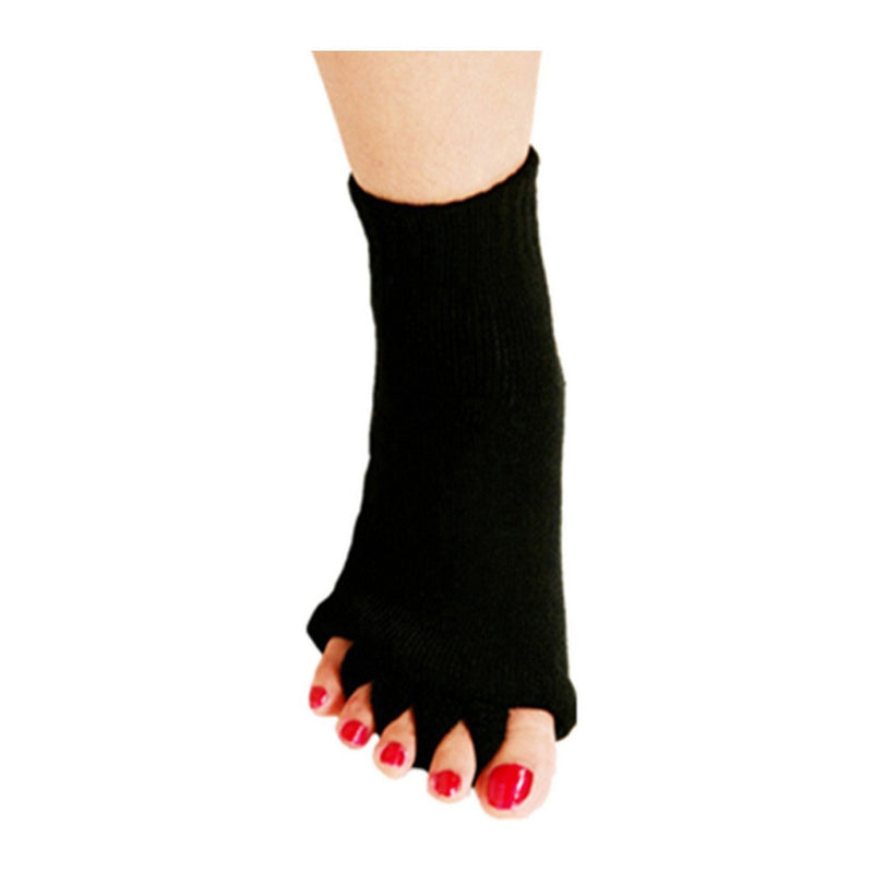 [Australia] - Minjie Men Women Comfort Foot Toes Alignment Socks Stretch Tendon Relieve Pain Feet 3 Pairs Rose+black+white 