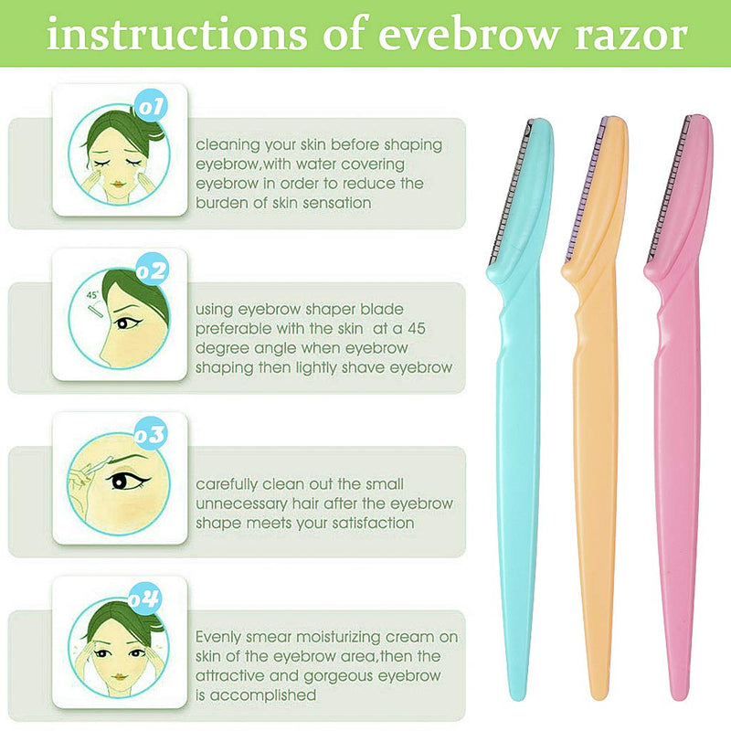 [Australia] - 15 Pieces Eyebrow Razors Eyebrow Trimmer Portable Facial Hair Remover with Precision Cover for Women and Men 
