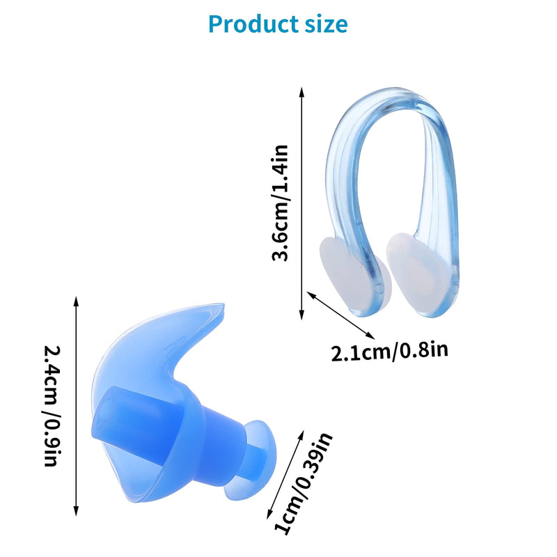 [Australia] - Yolev 4Pairs Swimming Nose Clip Ear Plugs Reusable Washable Swimming Earplugs for Sleeping, Swimming, Snoring, Concerts, Work, Noisy Places,Suitable for Kids and Adult 