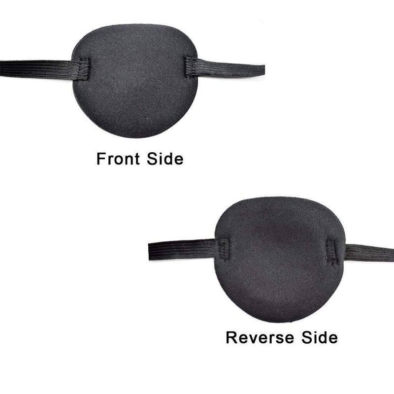 [Australia] - Pirate Eye Patches 2 Pack Adjustable Amblyopia Lazy Eye Patches for Adults and Children, Black 