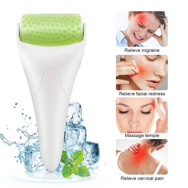 [Australia] - BFASU Ice Roller for Face & Eye Puffiness Migraine Relief, Ice Face Rollers for Women Facial Massager, Minor Injury, Headaches Relief, Anti Wrinkle Skin Care Product White-Green 