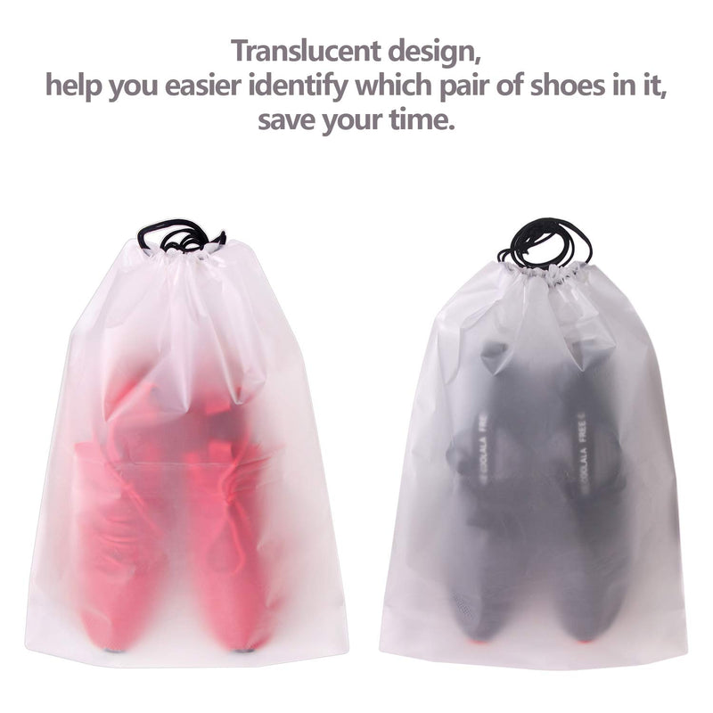 [Australia] - Set of 24 Portable Translucent Shoe Bags for Travel Large Clear Shoes Pouch Storage Organizer with Drawstring for Men and Women 