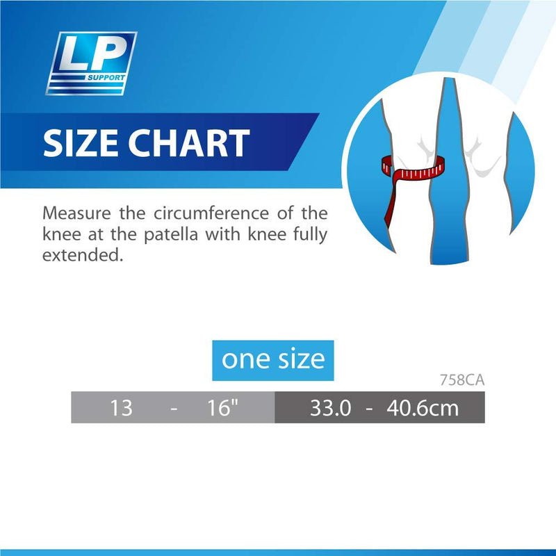 [Australia] - LP SUPPORT 758CA Extreme Knee Support Functional Brace with Open Patella Design, Additional Donut-Shaped Patella Pad and Adjustable Hook and Loop Closure - One Size Fits All 