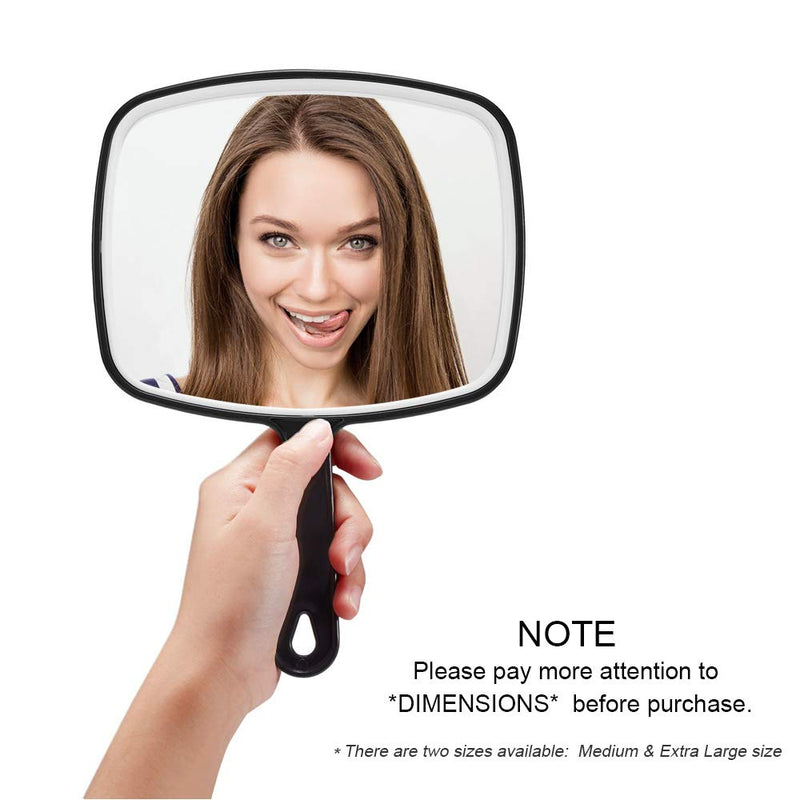 [Australia] - OMIRO Hand Mirror, Black Handheld Plain Mirror with Handle,Square,M M (Pack of 1) 