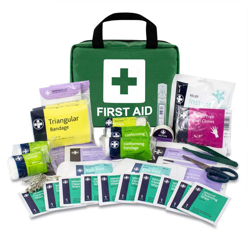 [Australia] - Reliance Medical Burn First Aid Kit in Orange Compact Aura Box & Lewis-PLAST 90 Piece Premium First Aid Kit for Home Car Holiday and Workplace - Includes Bandages 