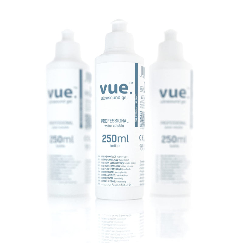 [Australia] - Vue Ultrasound Gel - 250ml / 1L / 5L Bottle of Clear Conductive High Viscosity Transmission Gel for Ultrasound Machines (250ml Bottle) 250 ml (Pack of 1) 
