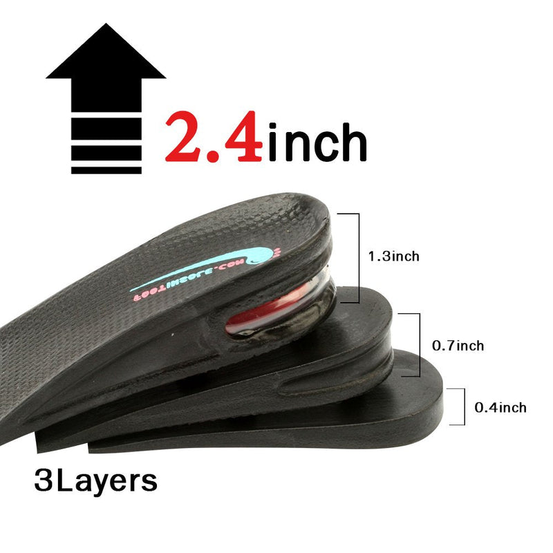 [Australia] - Air up Height Increase Shoe Heel Lift Inserts for Men and Women (3 Layers, 2.5" UP) 3 Layers ( 2.5" UP) 