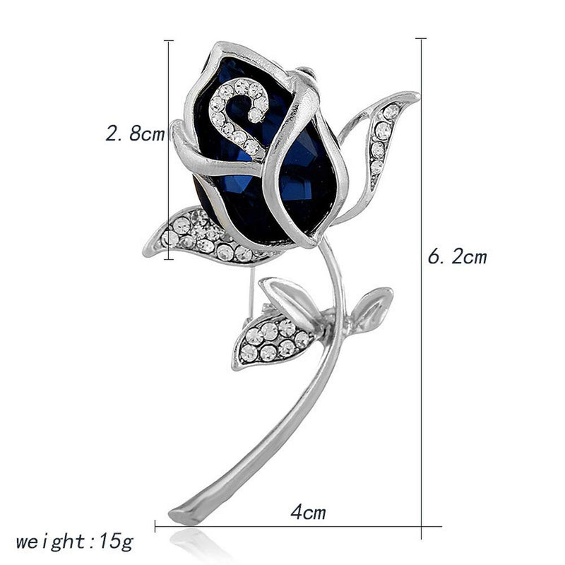 [Australia] - SKZKK Fashion Alloy Broches for Women,Blue Rose Bouquet Diamond Jewelry Women's Accessories for Women Plating Hand Polished 