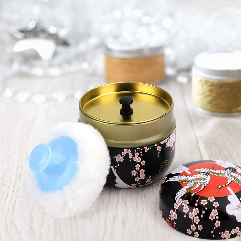 [Australia] - LIONVISON Baby Powder Case,Body Powder Puff Box with Soft Powder Puff Travel Container for Body Powder,Home Travel Powder Case for Talcum Powder and Loose Powder（Black）(Not Include Powder) Black 