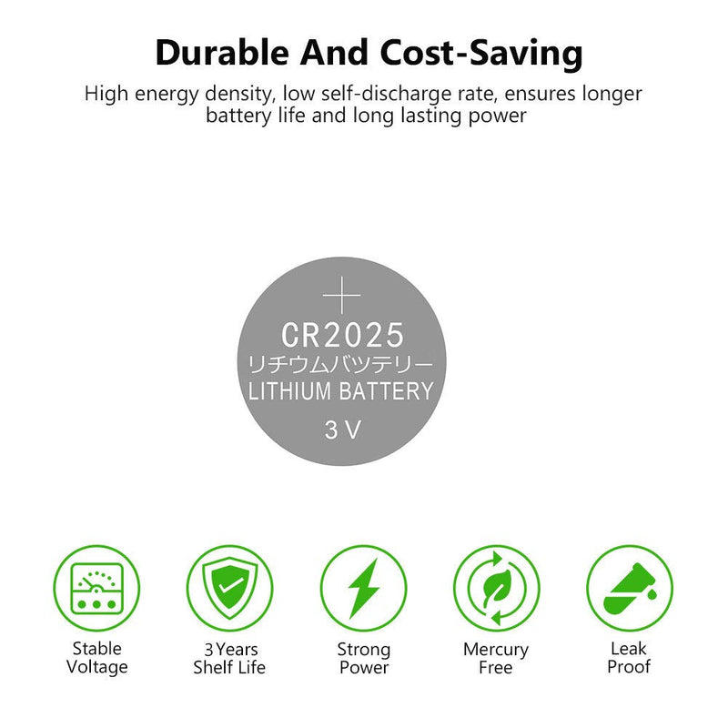 [Australia] - SKOANBE 5Packs CR2025 3V Lithium Button Coin Cell 2025 Battery 5 Count (Pack of 1) 