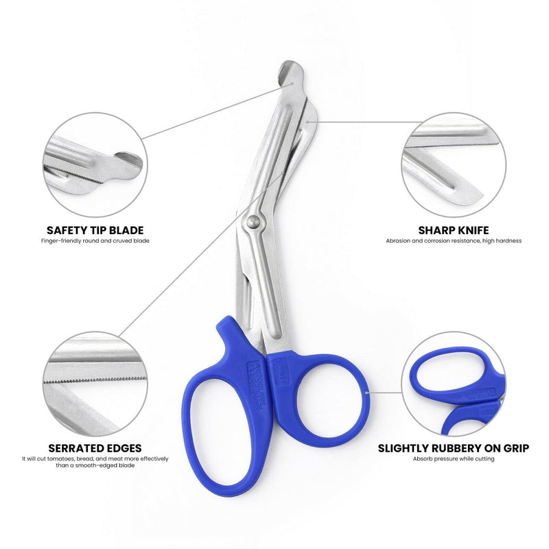 [Australia] - Nursing Scissor First Aid Scissors Tuff Cut Scissor First Aid Medical Scissors Small Trauma Shears First Aid Medical Scissors CE (Blue 5.5) Blue 5.5 