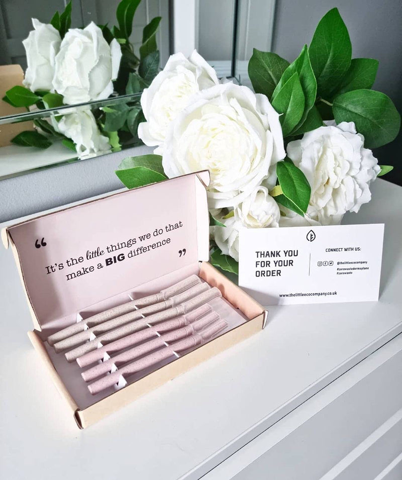 [Australia] - The Little Eco Company Dermaplaning Blades for Face| FREEPOST Recycling Service| 6 pack 2 sizes| Biodegradable Wheat Straw Eyebrow Razor| Face Razor for Women| Peach Fuzz Remover| Facial Hair Remover 