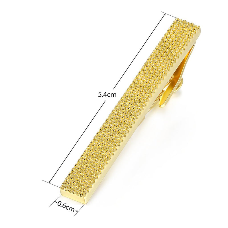 [Australia] - HONEY BEAR Mens Tie Clips Bar Normal Size Steel for Business Wedding Gift 5.4cm 1pc:Gold 