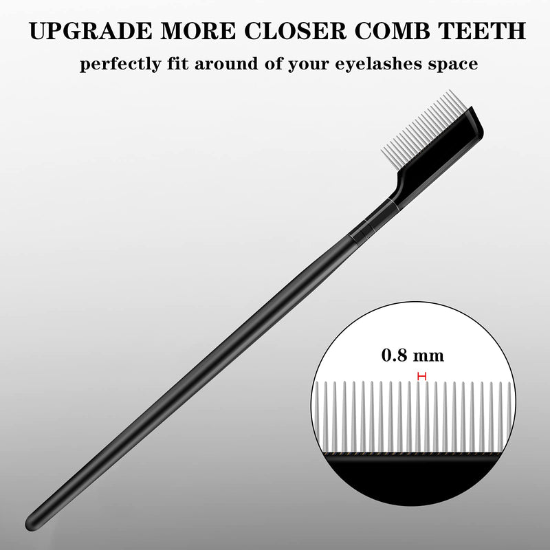 [Australia] - Eyelash Comb Eyelashes Separator Curler 2 PCS, Eyelash Brush with Metal Teeth Mascara Separated Lash Comb, Eyebrow Brush -Black 