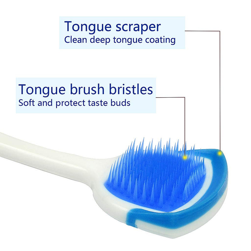 [Australia] - Tongue Brusher, 2 Pcs Tongue Cleaner Tool Orabrushes for Reduce Bad Breath and Maintain Mouth Health 2 Colors (Blue, Green) 2pcs 