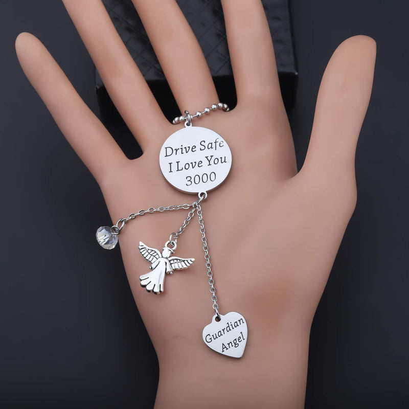 [Australia] - MAOFAED Drive Safe Gift Drive Safe Rearview Mirror Hanging Guardian Angel Car Charm New Driver Gift Gift for Girlfriend Daughter Wife Drive Safe Hanging 